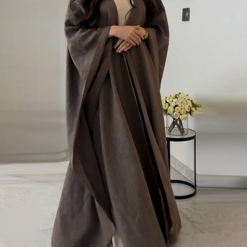 Abaya Longue en Lin | Fluide et Élégante | Coupe Ample et Raffinée