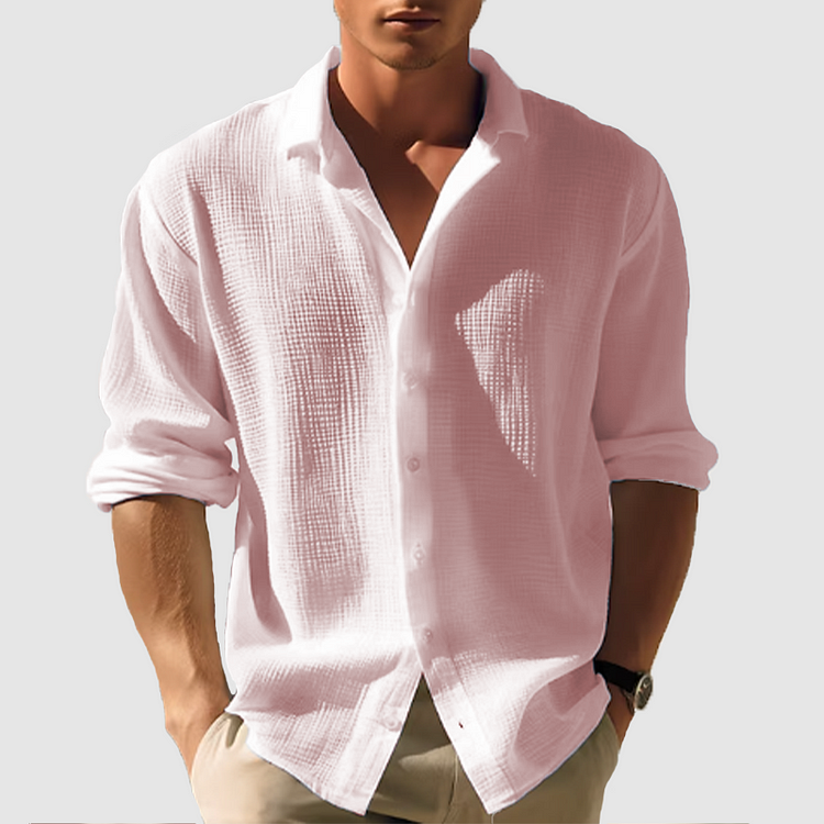 Chemise Bleu Clair en Coton Gaufré | Coton | Légère & Décontractée