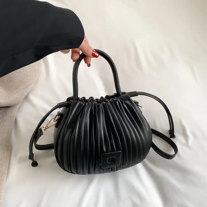 Sac Plissé à Bandoulière | Élégance Douce et Conception originale
