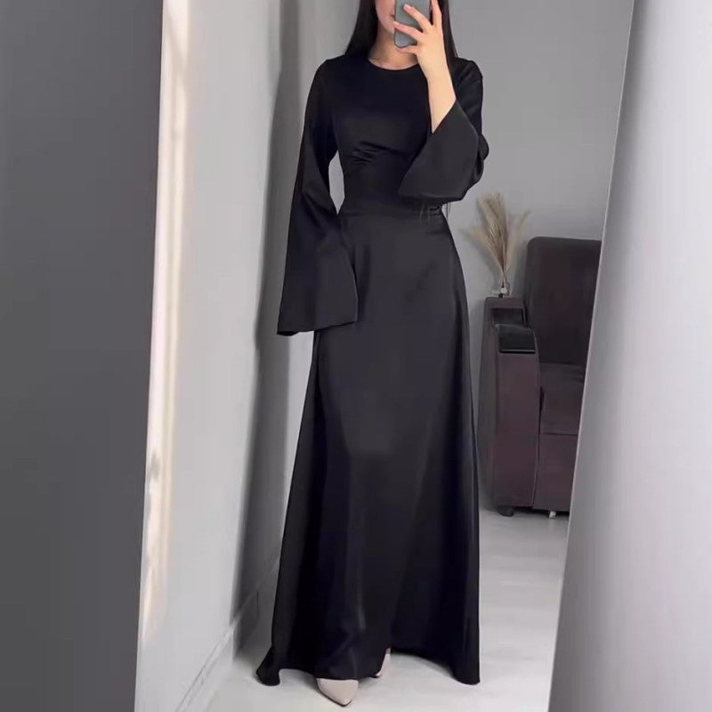 Robe Longue Élégante | Coton | Manches Évasées