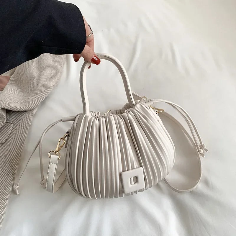 Sac Plissé à Bandoulière | Élégance Douce et Conception originale
