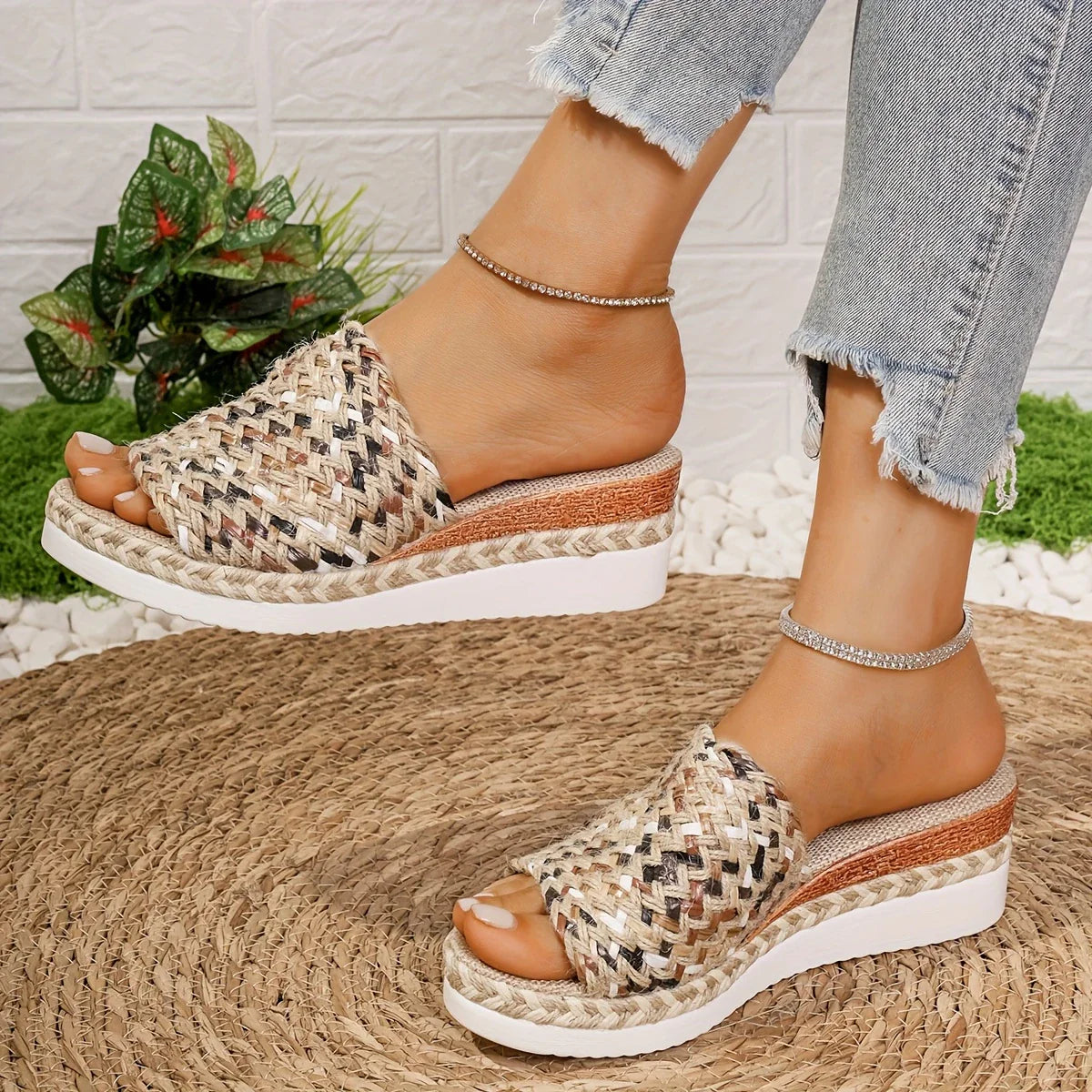 Sandales Plates Tressées Multicolores | Esprit Bohème et Confort Estival
