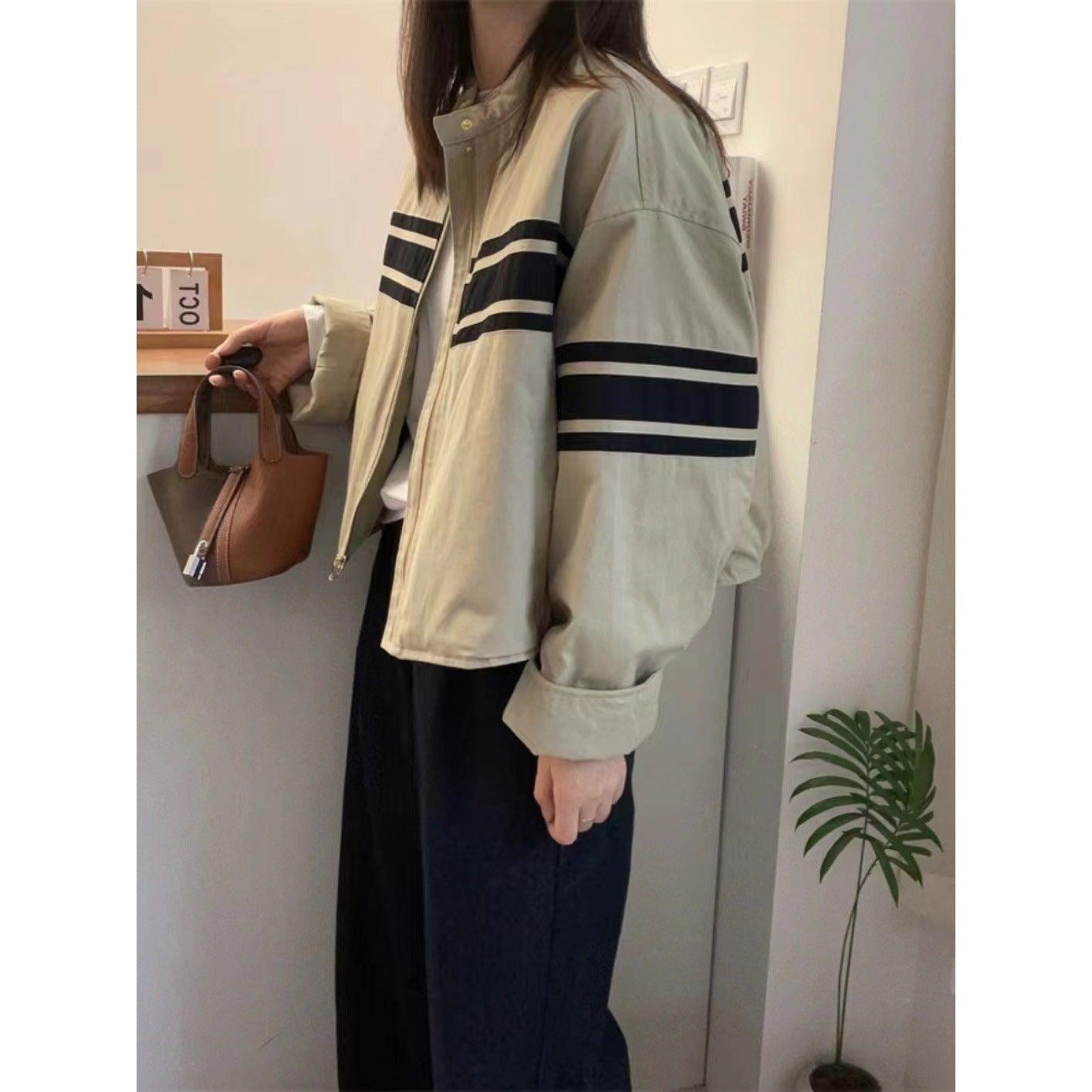 Veste Bomber Sporty | Bandes Contrastantes | Mi-Saison et Tendance