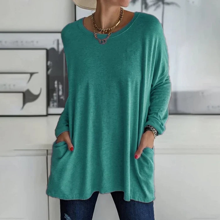 Haut Oversize en Maille | Confort & Élégance | Poches Pratiques