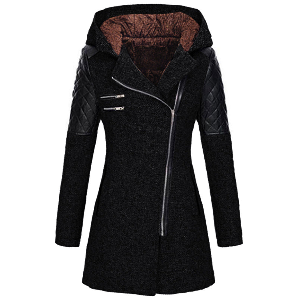 Eva - Manteau Long | Style Biker | Hiver Chic