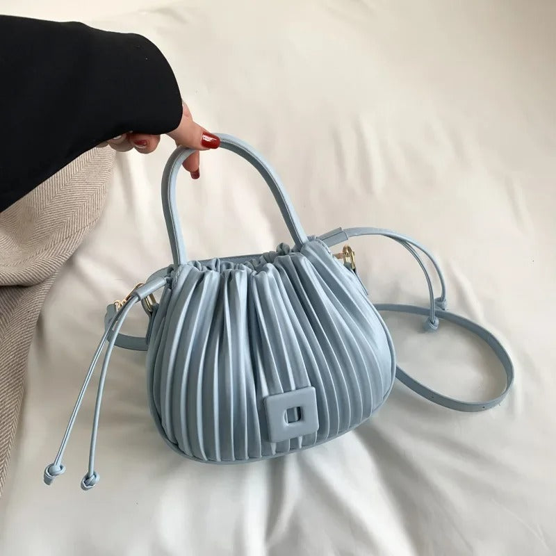 Sac Plissé à Bandoulière | Élégance Douce et Conception originale