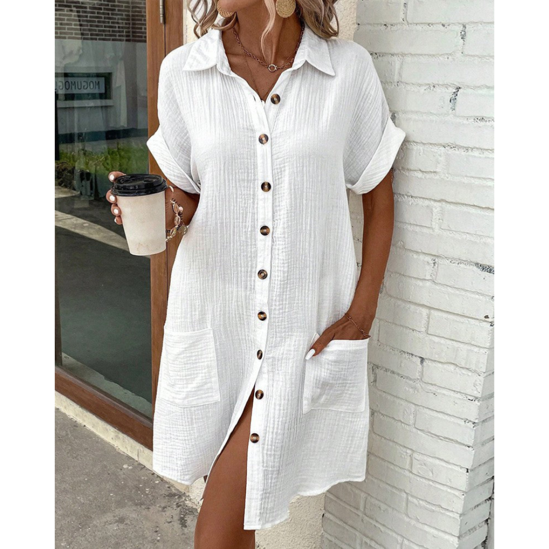 Robe Chemise Blanche | Coton | Légère et Décontractée