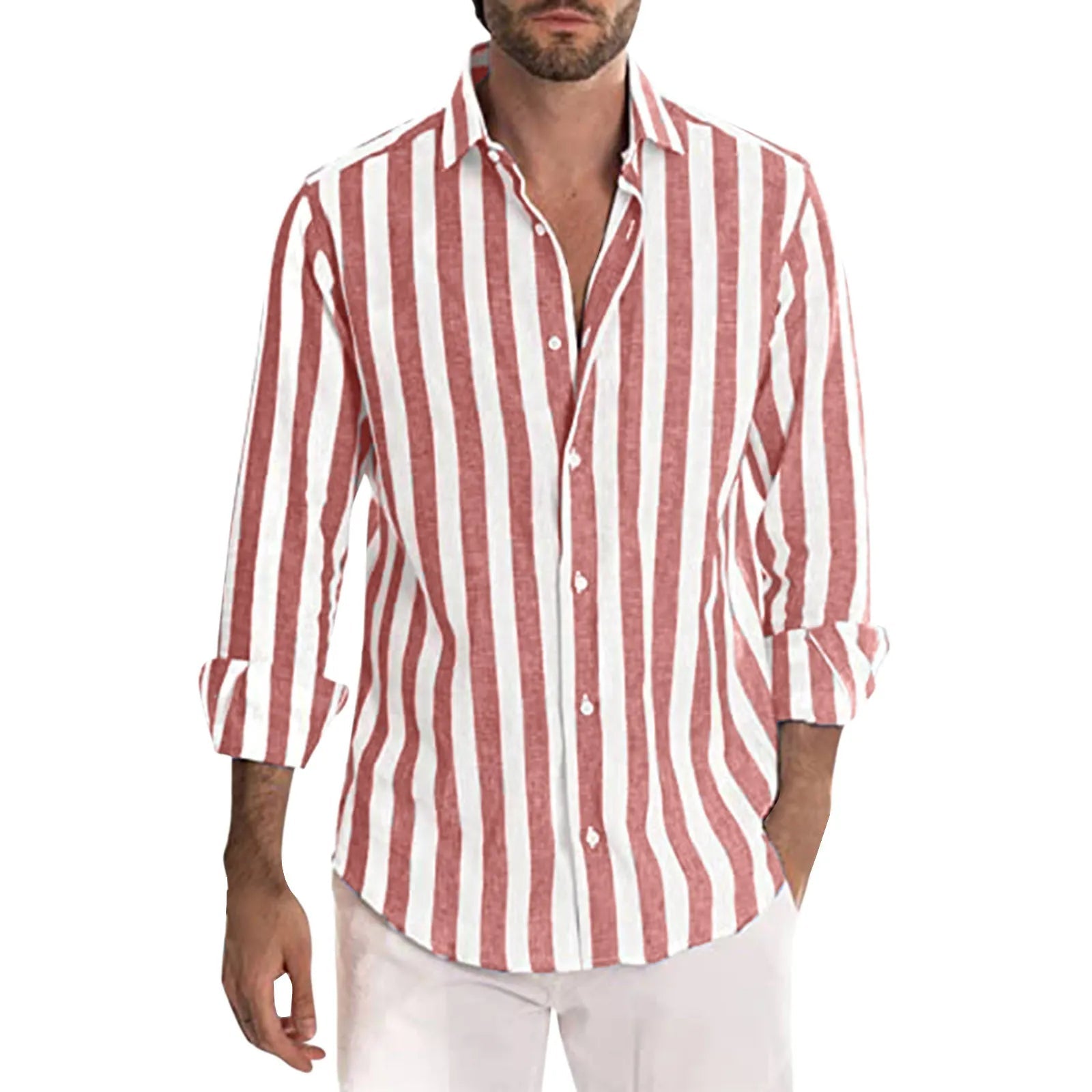Chemise à Rayures | Lin & Coton | Légère et Élégante
