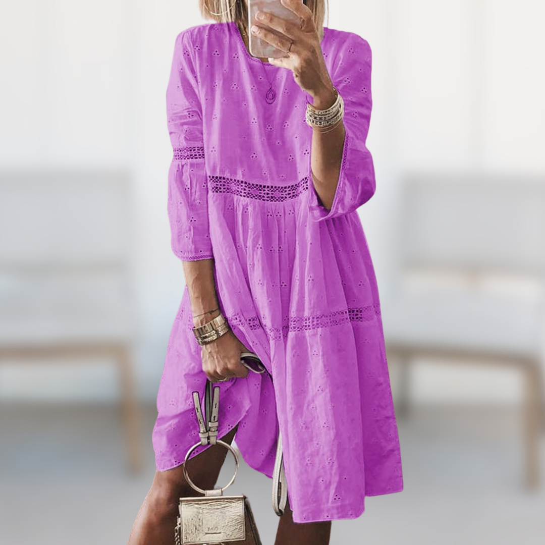 Robe Brodée | Lilas | Légère et Romantique