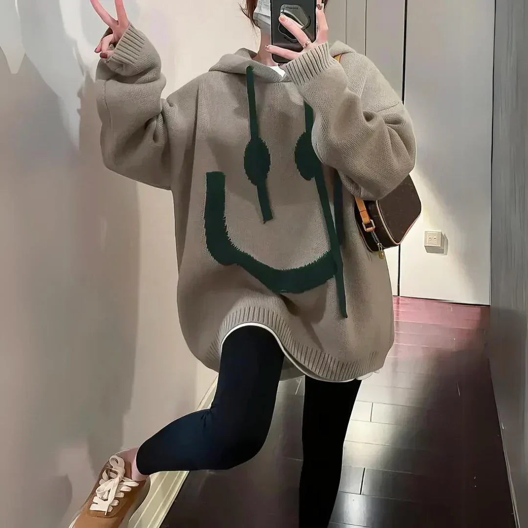 Sweat Oversize Smiley | Confort Décontracté et Touche Fun