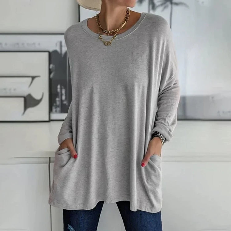 Haut Oversize en Maille | Confort & Élégance | Poches Pratiques