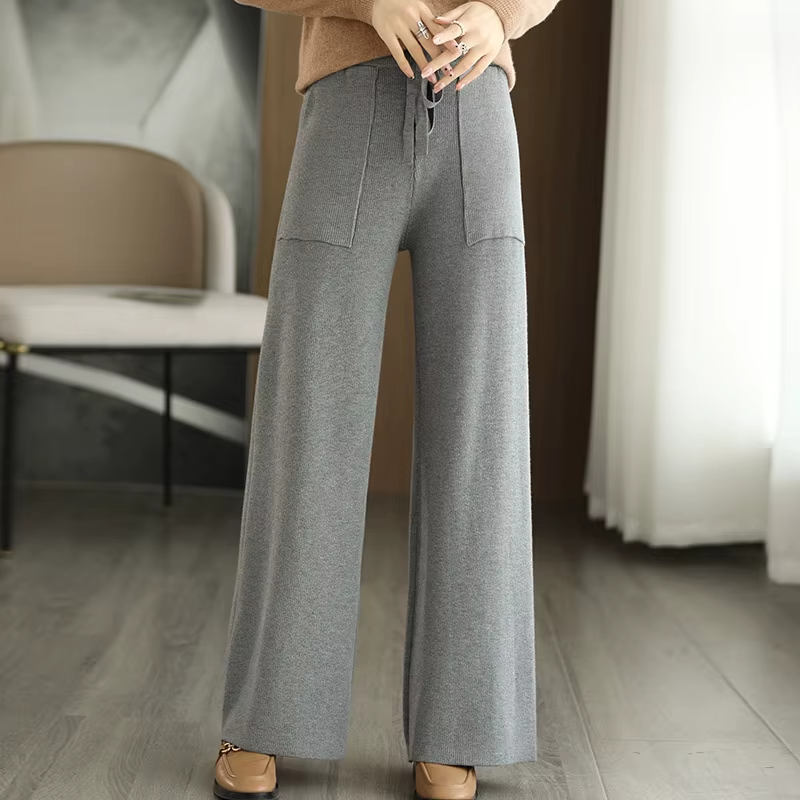 Pantalon Large en Maille | Confort Élégant et Moderne