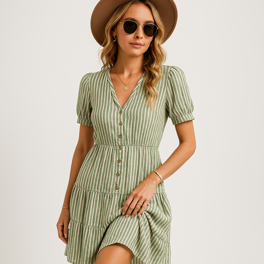 Robe Midi à Rayures | Fraîche & Féminine pour l'Été