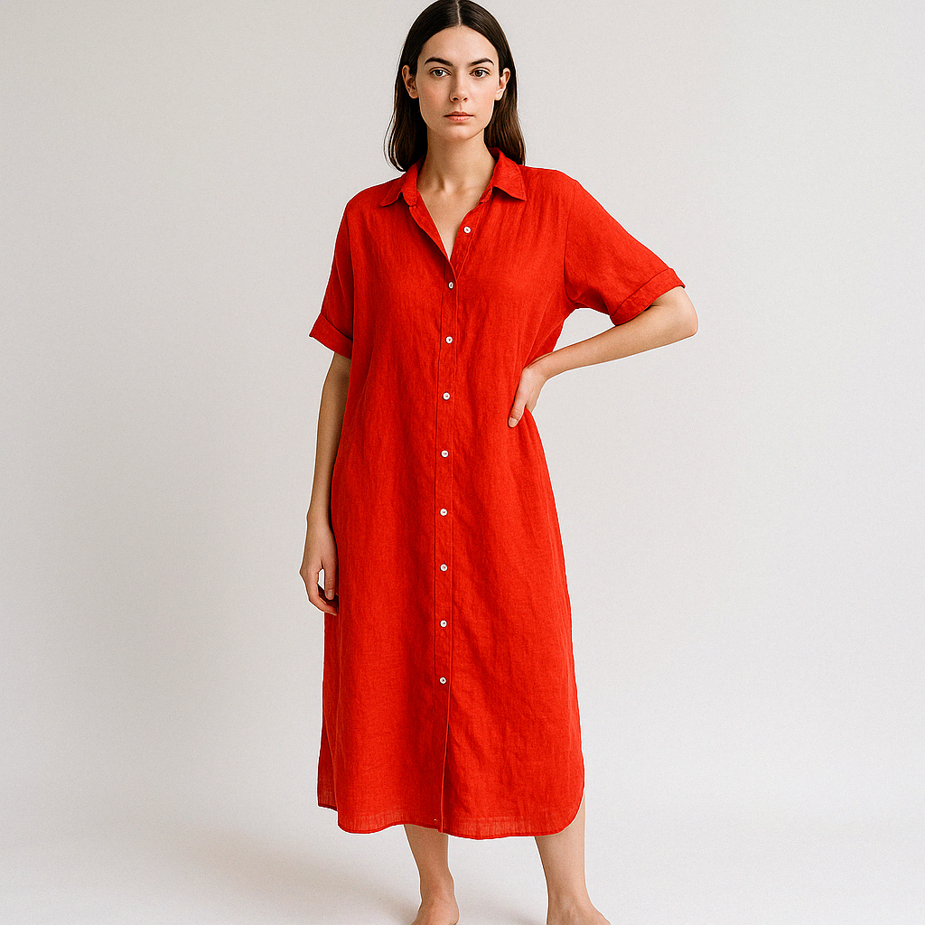 Robe Chemise Soleil | Simplicité Vibrante & Élégance Décontractée
