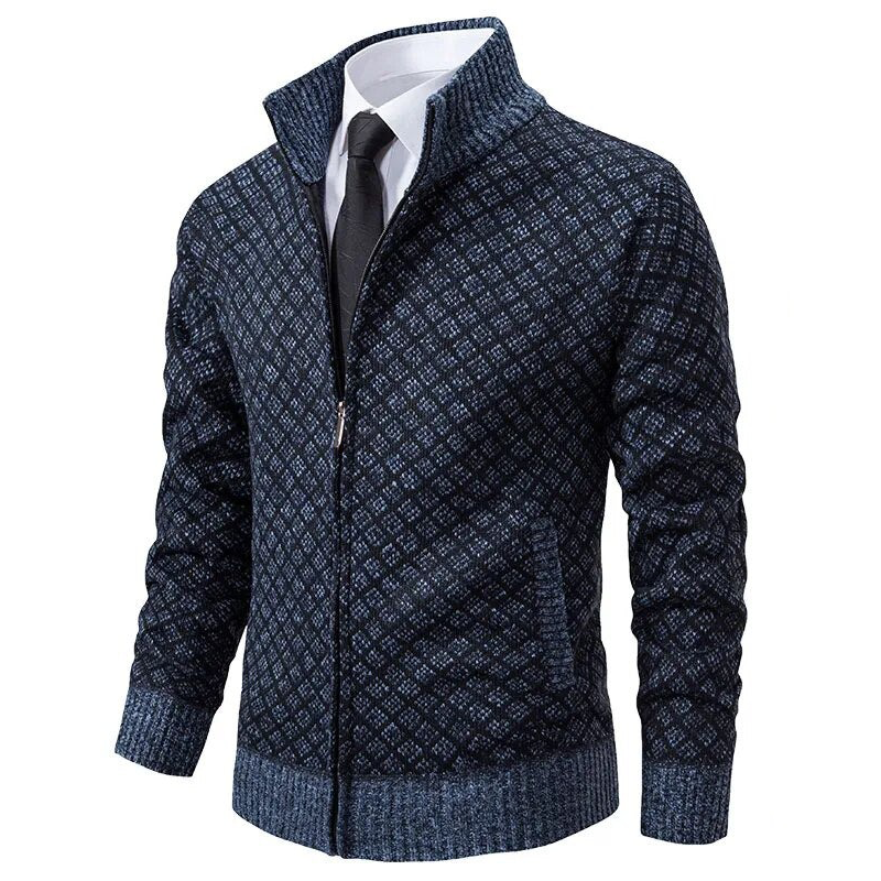Veste en Maille | Gris à Motifs | Élégante et Chaude