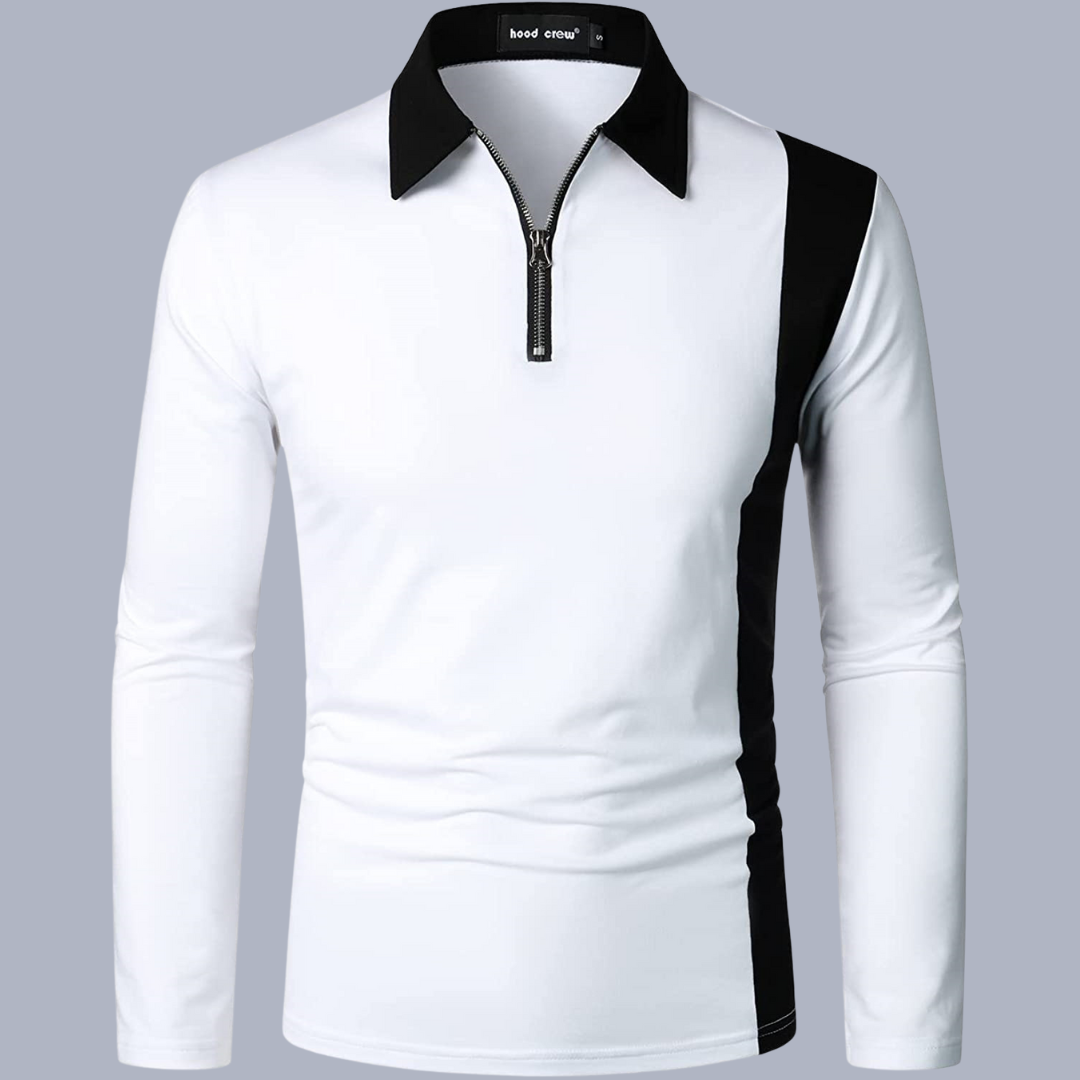 Polo Manches Longues | Col Zippé | Élégance & Confort