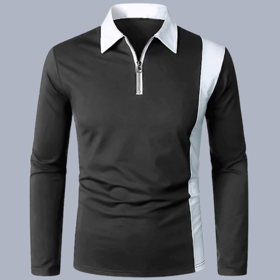 Polo Manches Longues | Col Zippé | Élégance & Confort
