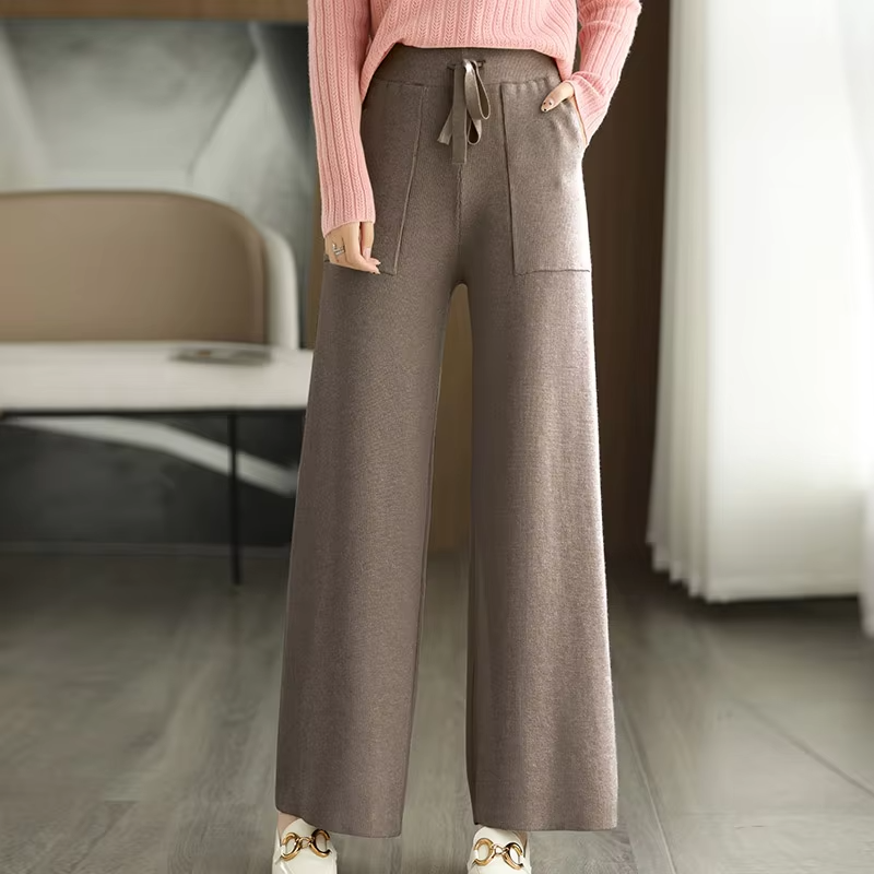 Pantalon Large en Maille | Confort Élégant et Moderne