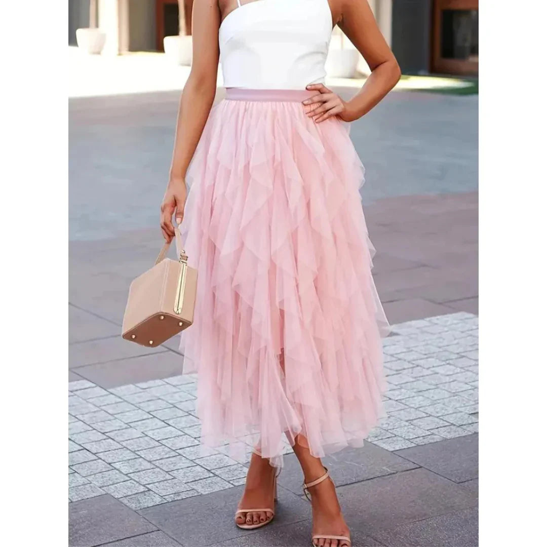 Jupe en Tulle à Volants | Tulle & Polyester | Style Audacieux et Élégant