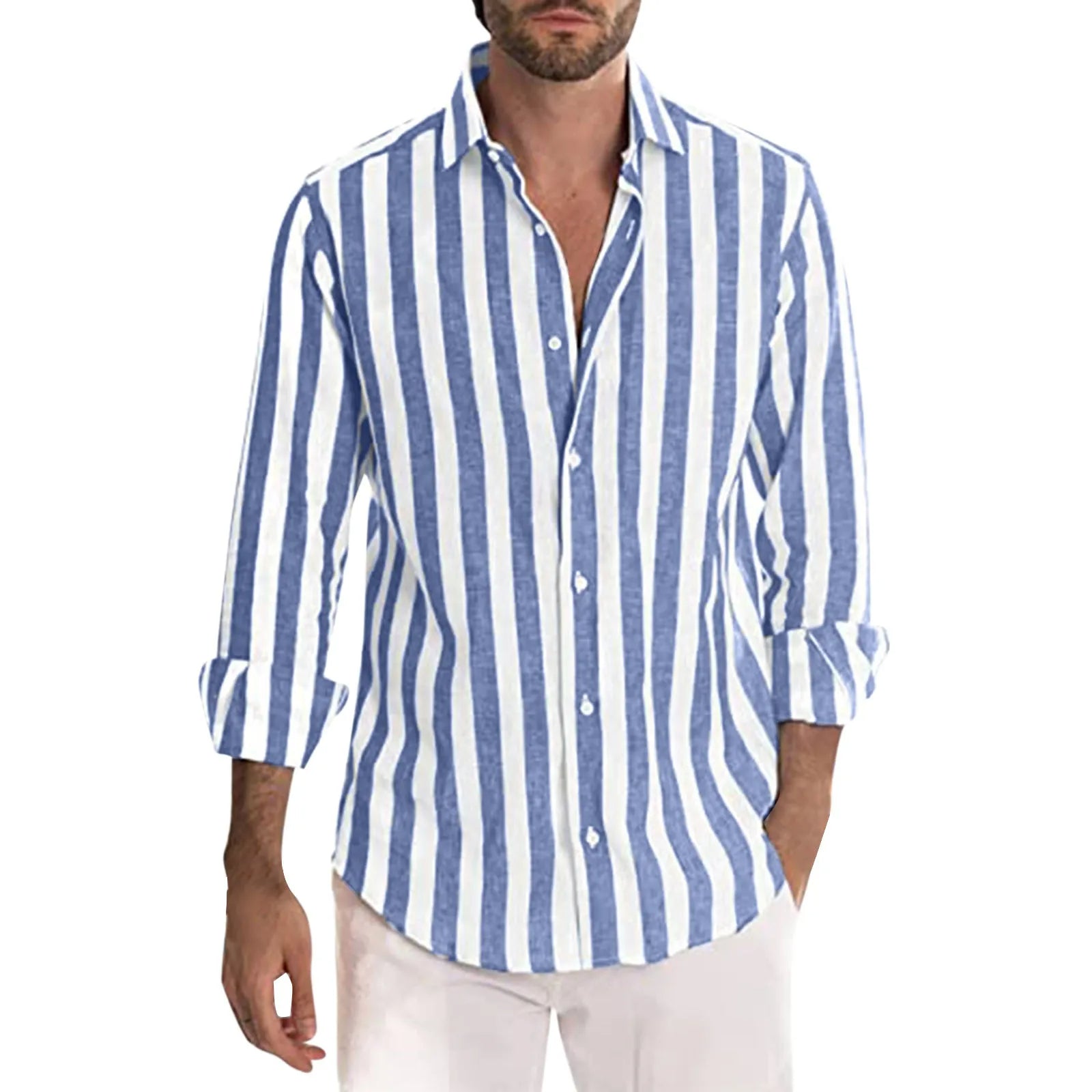 Chemise à Rayures | Lin & Coton | Légère et Élégante