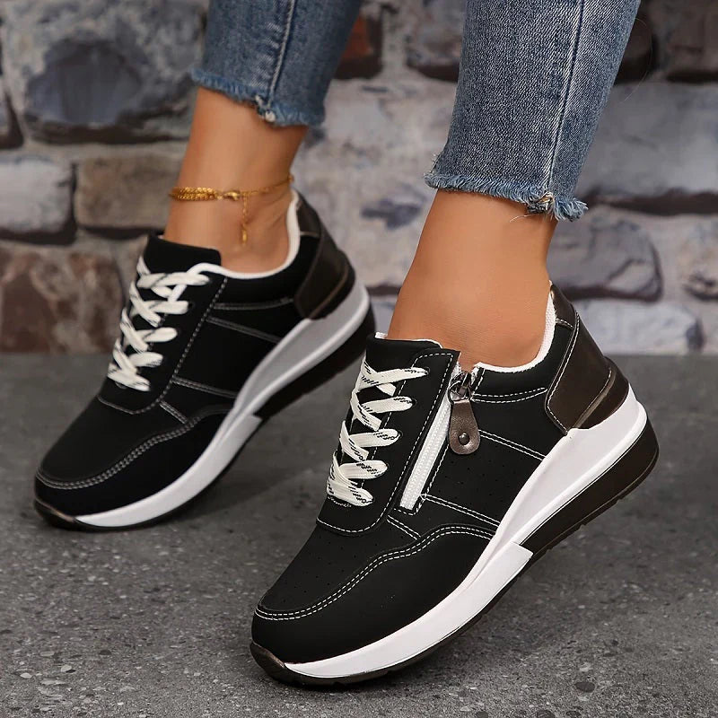 Baskets Compensées Femme | Zip | Confortables & Stylées