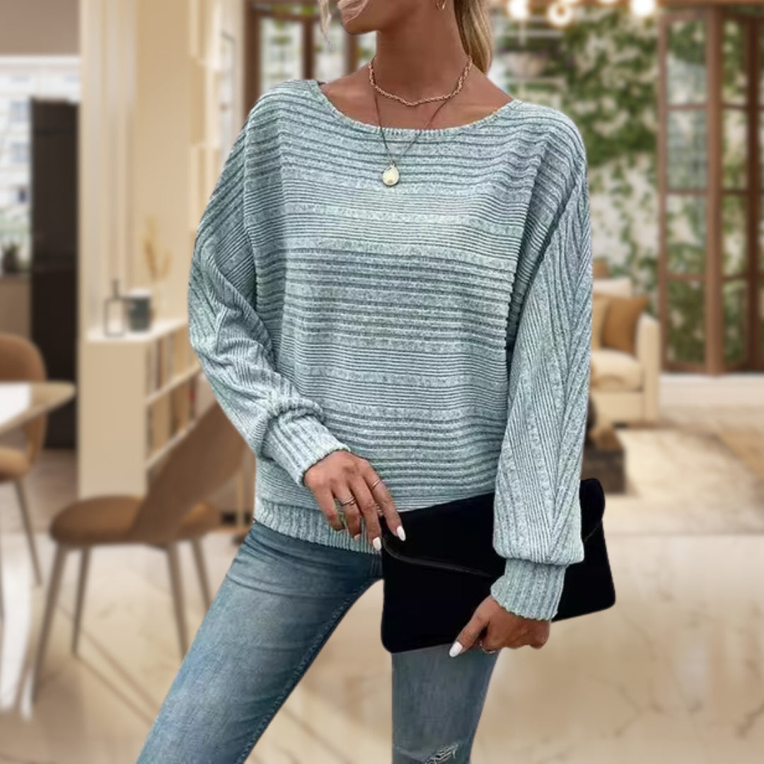Pull Ample | Maille Douce | Col Bateau et Manches Longues