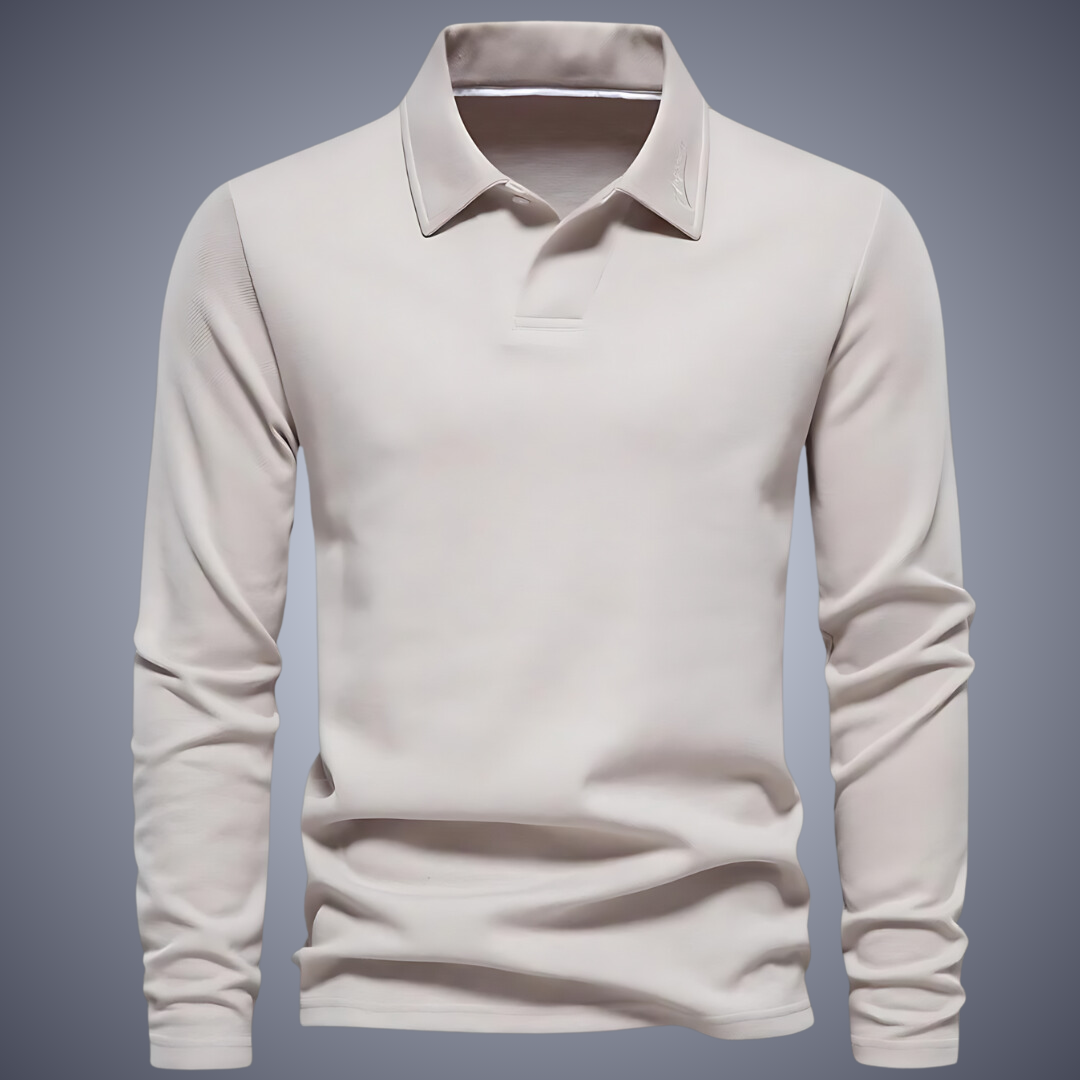 Polo Manches Longues | Bleu Foncé | Élégant et Confortable