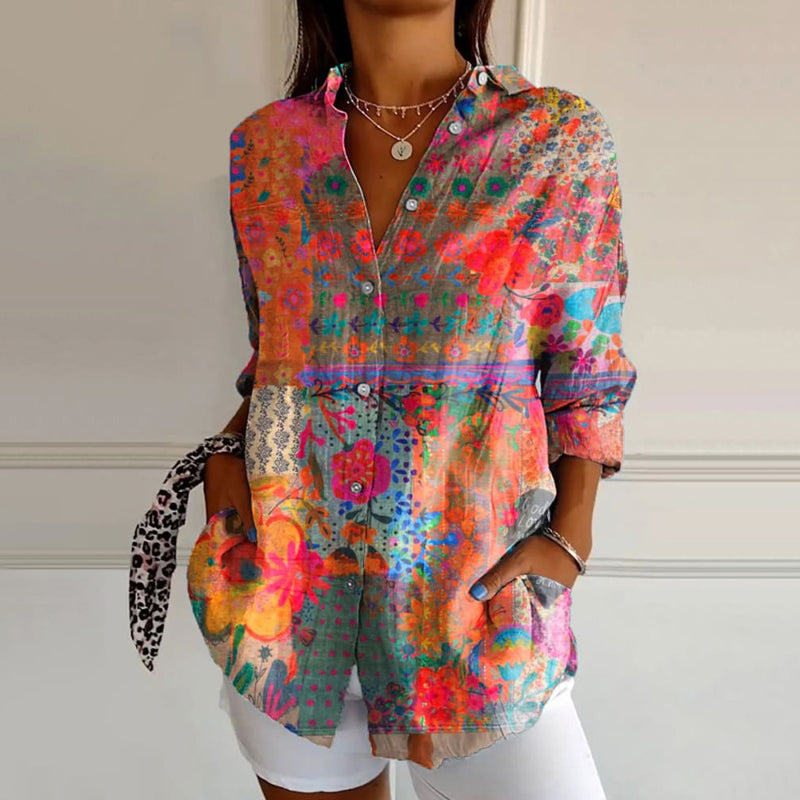 Éclat Bohème | Chemise Colorée à Motifs Floraux