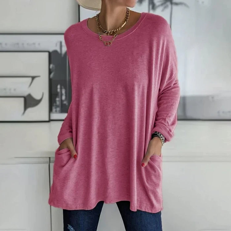 Haut Oversize en Maille | Confort & Élégance | Poches Pratiques