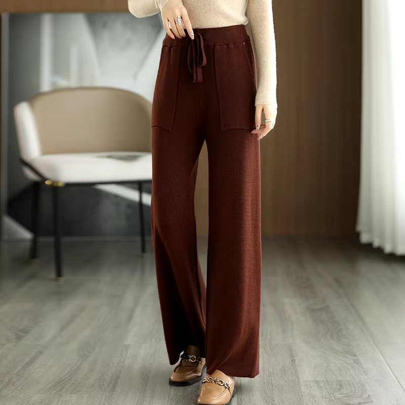 Pantalon Large en Maille | Confort Élégant et Moderne