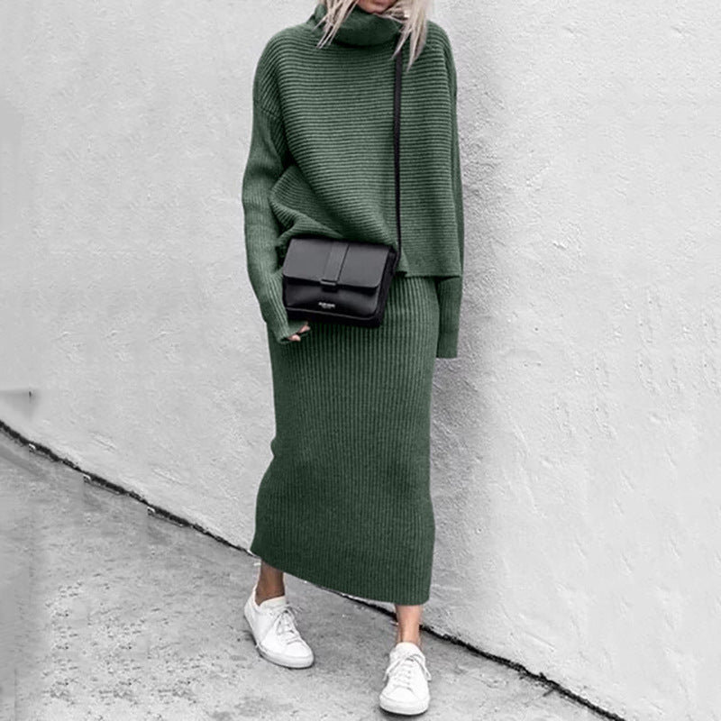 Ensemble Tricot Femme | Pull Oversize & Jupe Longue | Côtelé Doux