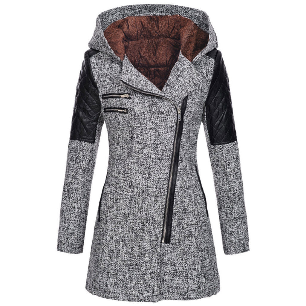 Eva - Manteau Long | Style Biker | Hiver Chic