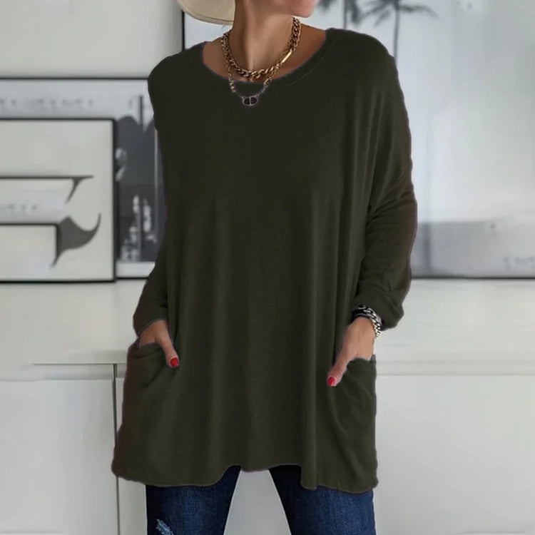 Haut Oversize en Maille | Confort & Élégance | Poches Pratiques