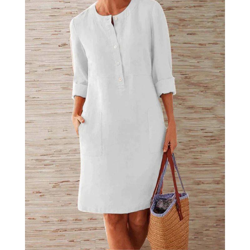 Robe en Lin Décontractée | Style Minimaliste | Confort Respirant