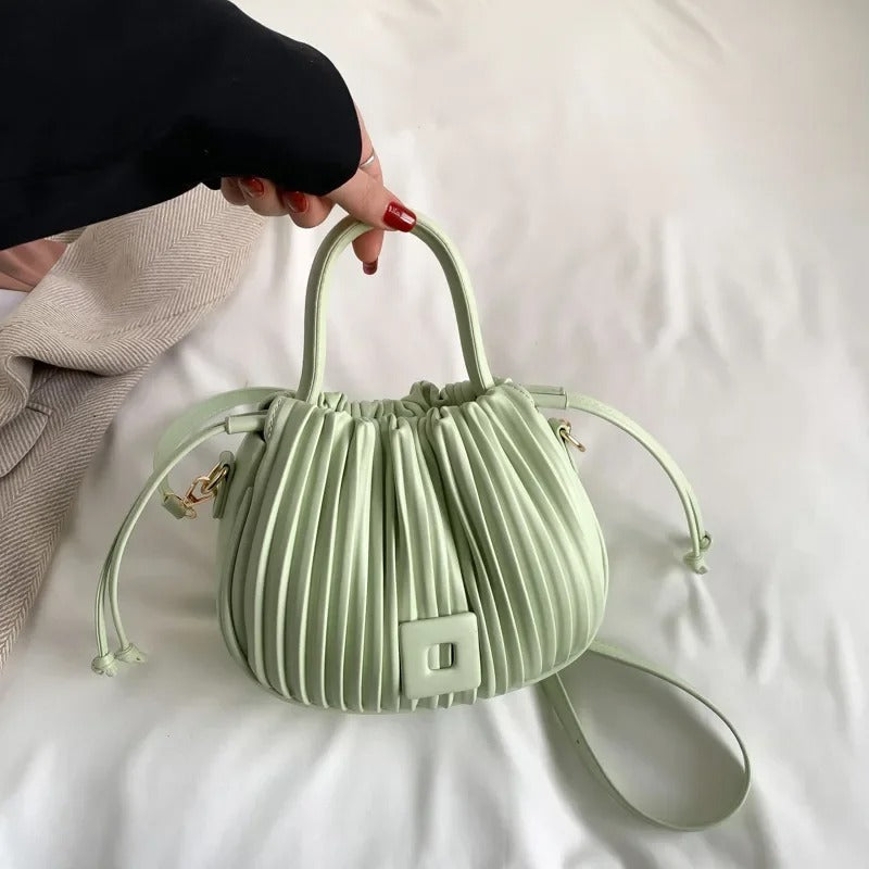 Sac Plissé à Bandoulière | Élégance Douce et Conception originale