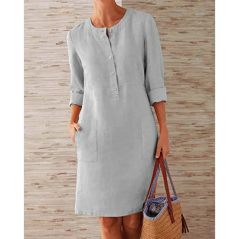 Robe en Lin Décontractée | Style Minimaliste | Confort Respirant
