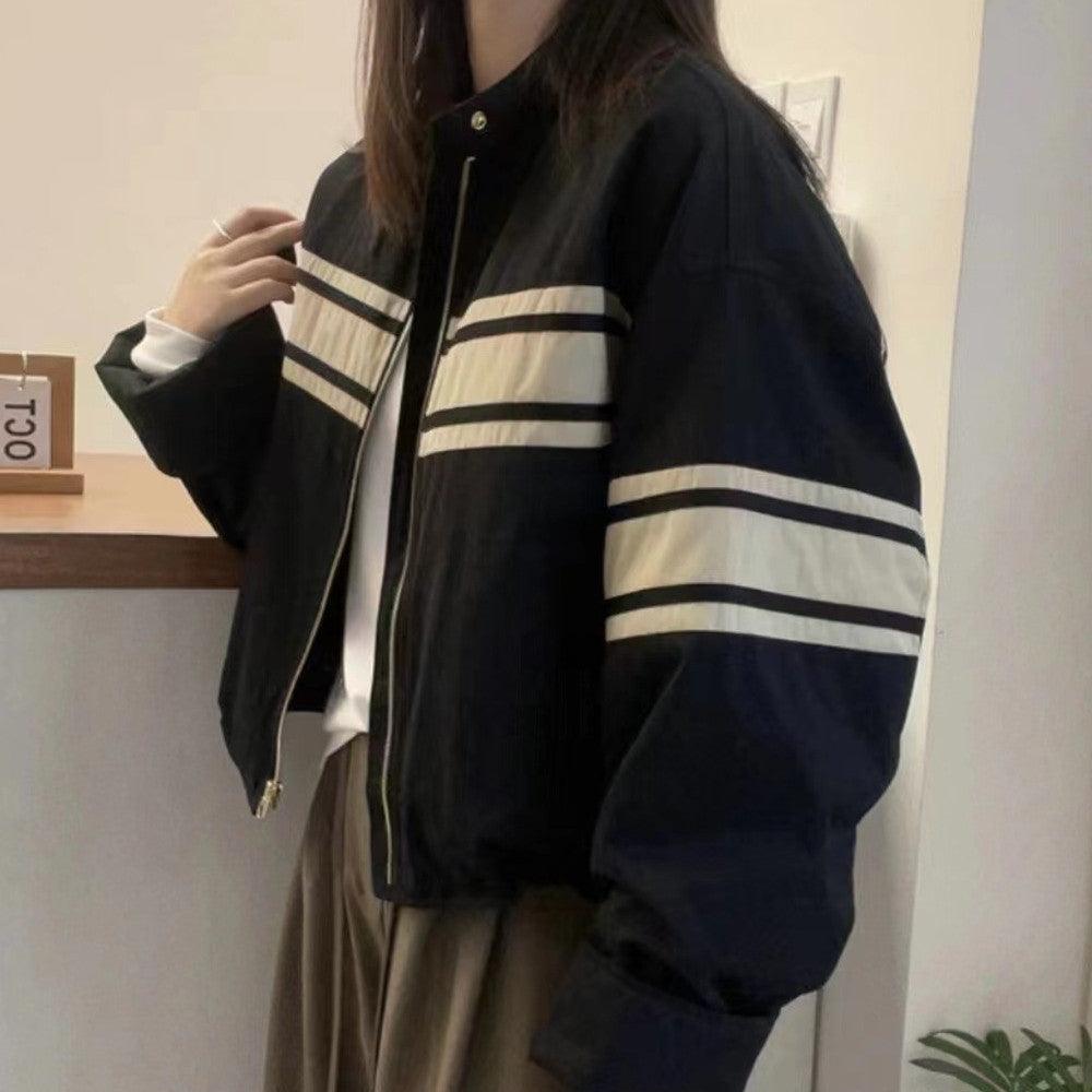 Veste Bomber Sporty | Bandes Contrastantes | Mi-Saison et Tendance
