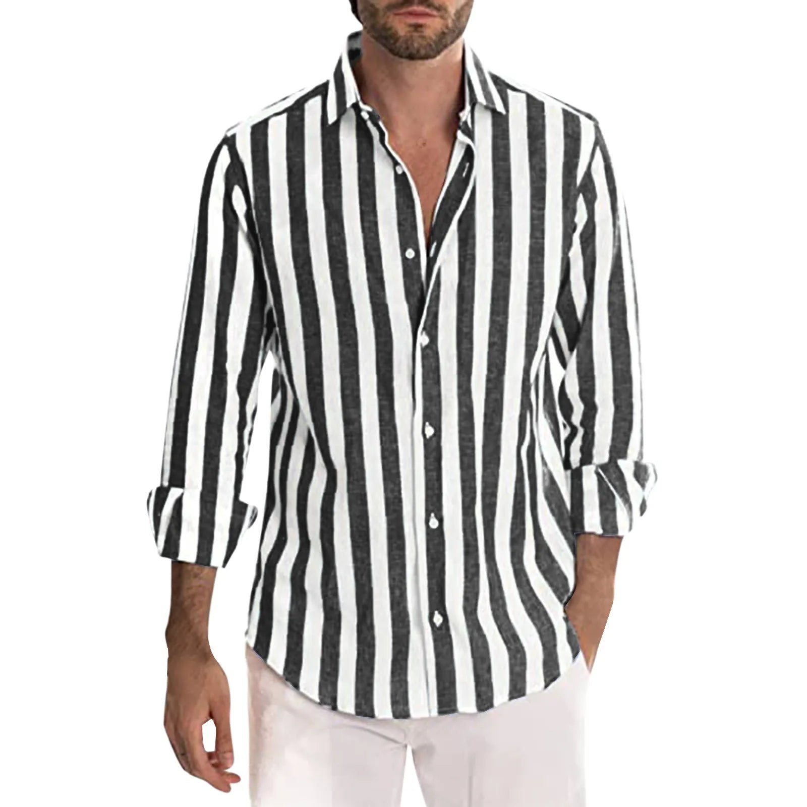 Chemise à Rayures | Lin & Coton | Légère et Élégante