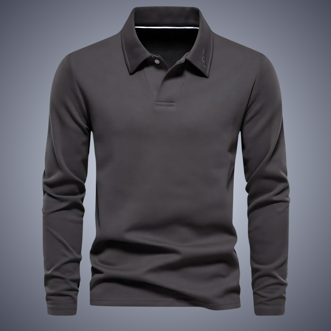 Polo Manches Longues | Bleu Foncé | Élégant et Confortable