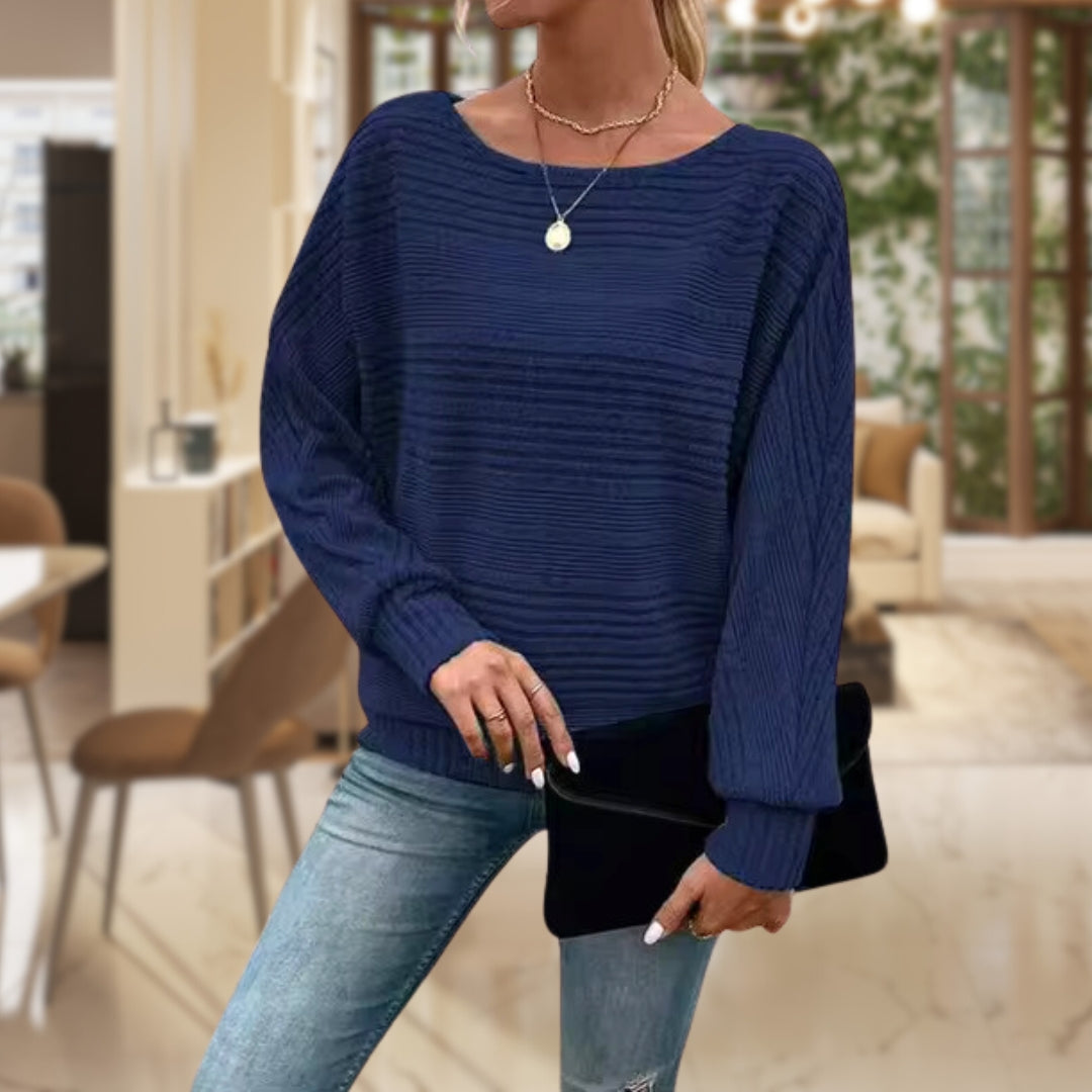 Pull Ample | Maille Douce | Col Bateau et Manches Longues