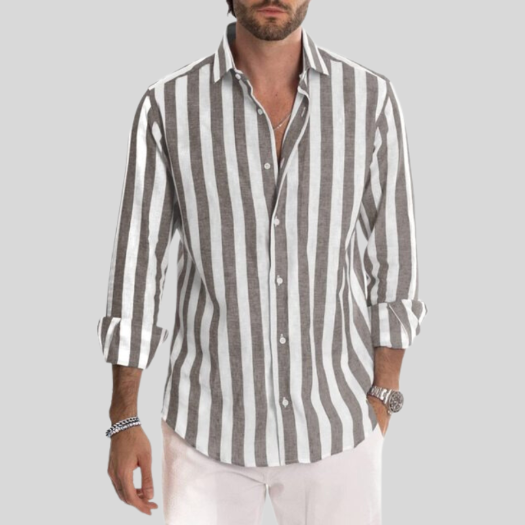Chemise Rayée Bleu et Blanc | Coton Léger | Style Estival Élégant