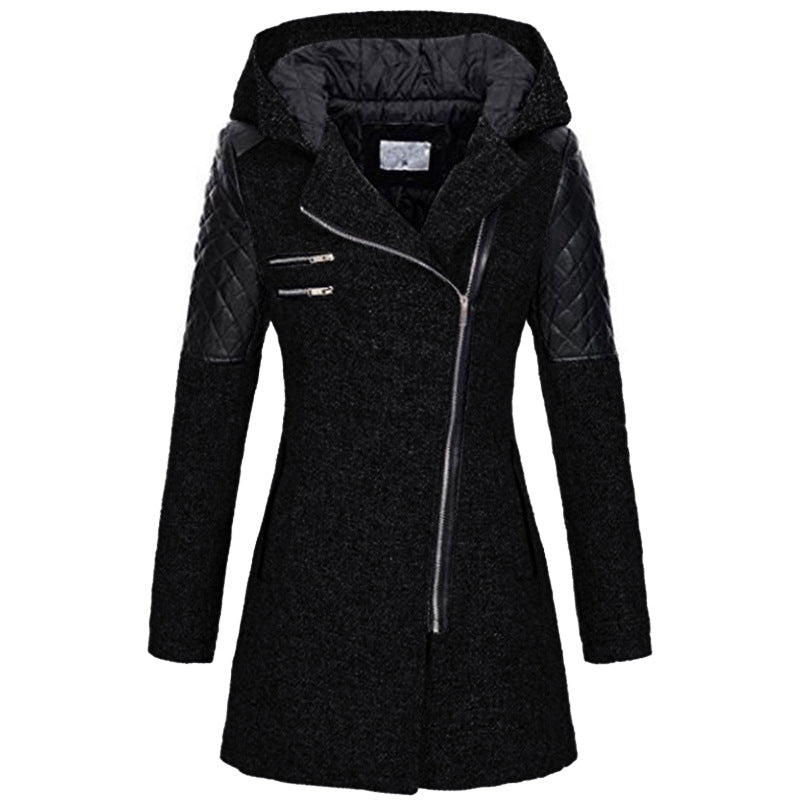 Eva - Manteau Long | Style Biker | Hiver Chic