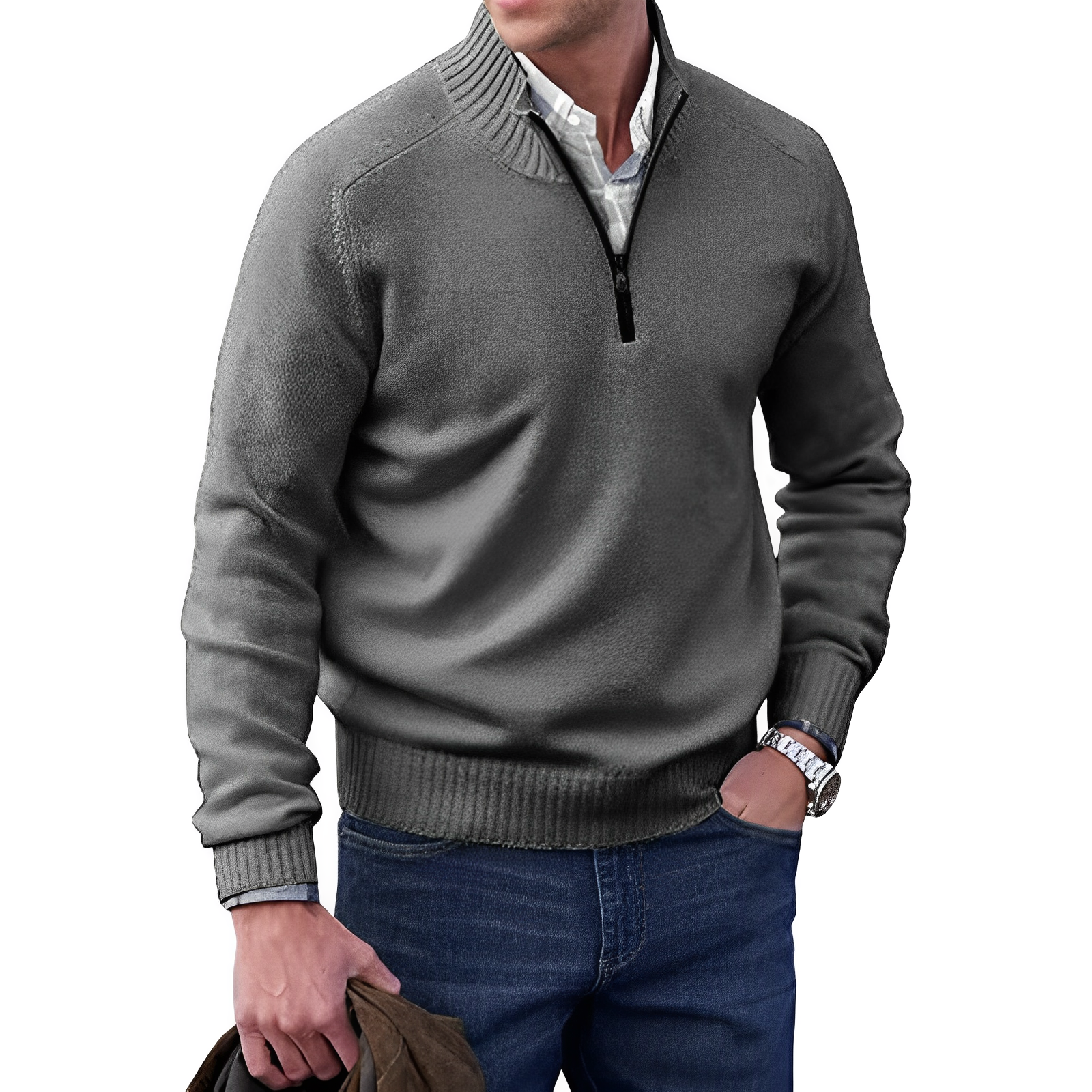 Pull Zippé | Blanc | Chic et Confortable