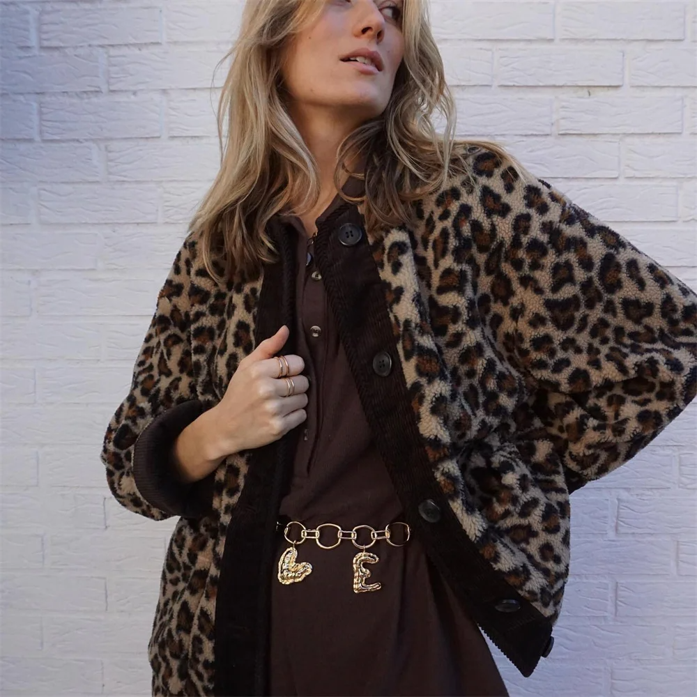 Veste Léopard Oversize | Look Urbain | Chaude & Tendance Automne-Hiver