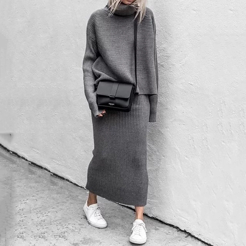 Ensemble Tricot Femme | Pull Oversize & Jupe Longue | Côtelé Doux