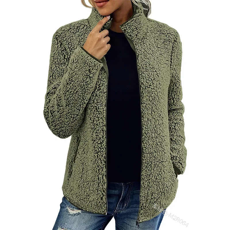 Fleece Élégance | Veste Zippée Femme Douceur Structurée