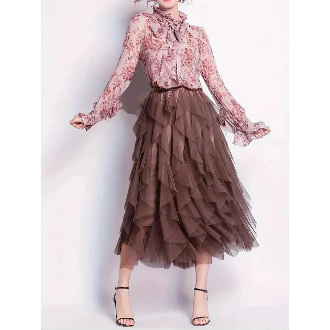 Jupe en Tulle à Volants | Tulle & Polyester | Style Audacieux et Élégant