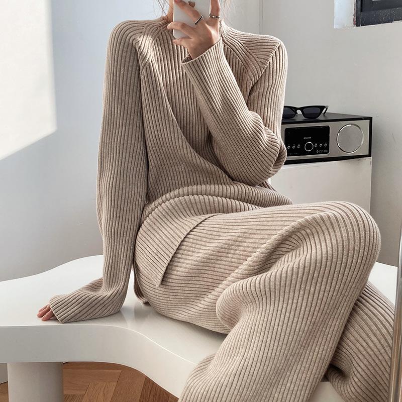 Ensemble Côtelé | Maille Épaisse | Confort Chic et Décontracté