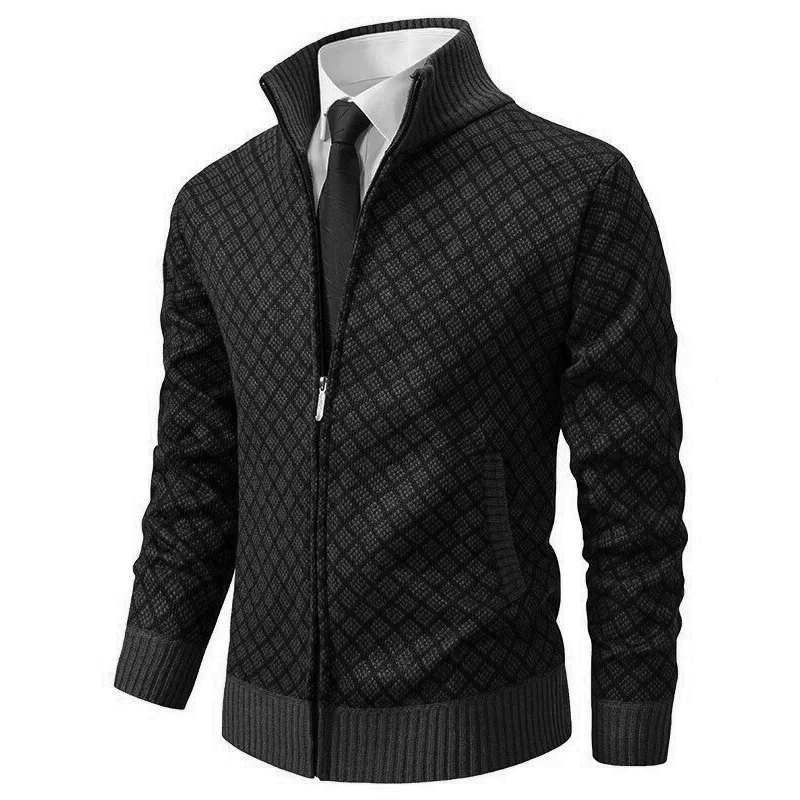 Veste en Maille | Gris à Motifs | Élégante et Chaude
