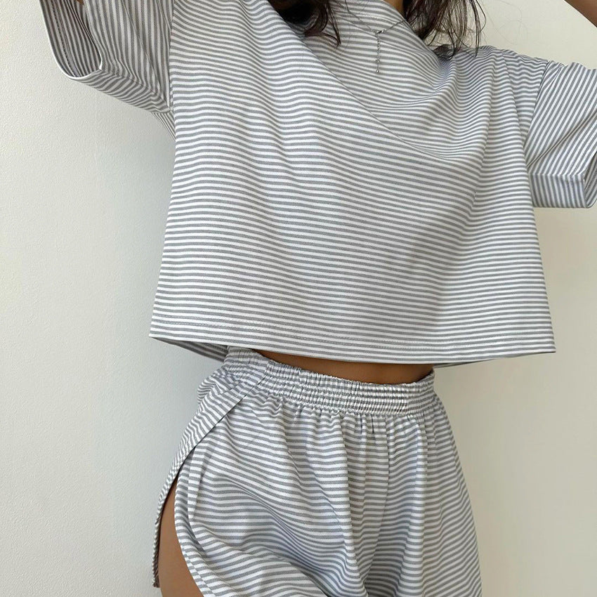 Ensemble Rayé Décontracté | Coton | Confort & Style Minimaliste